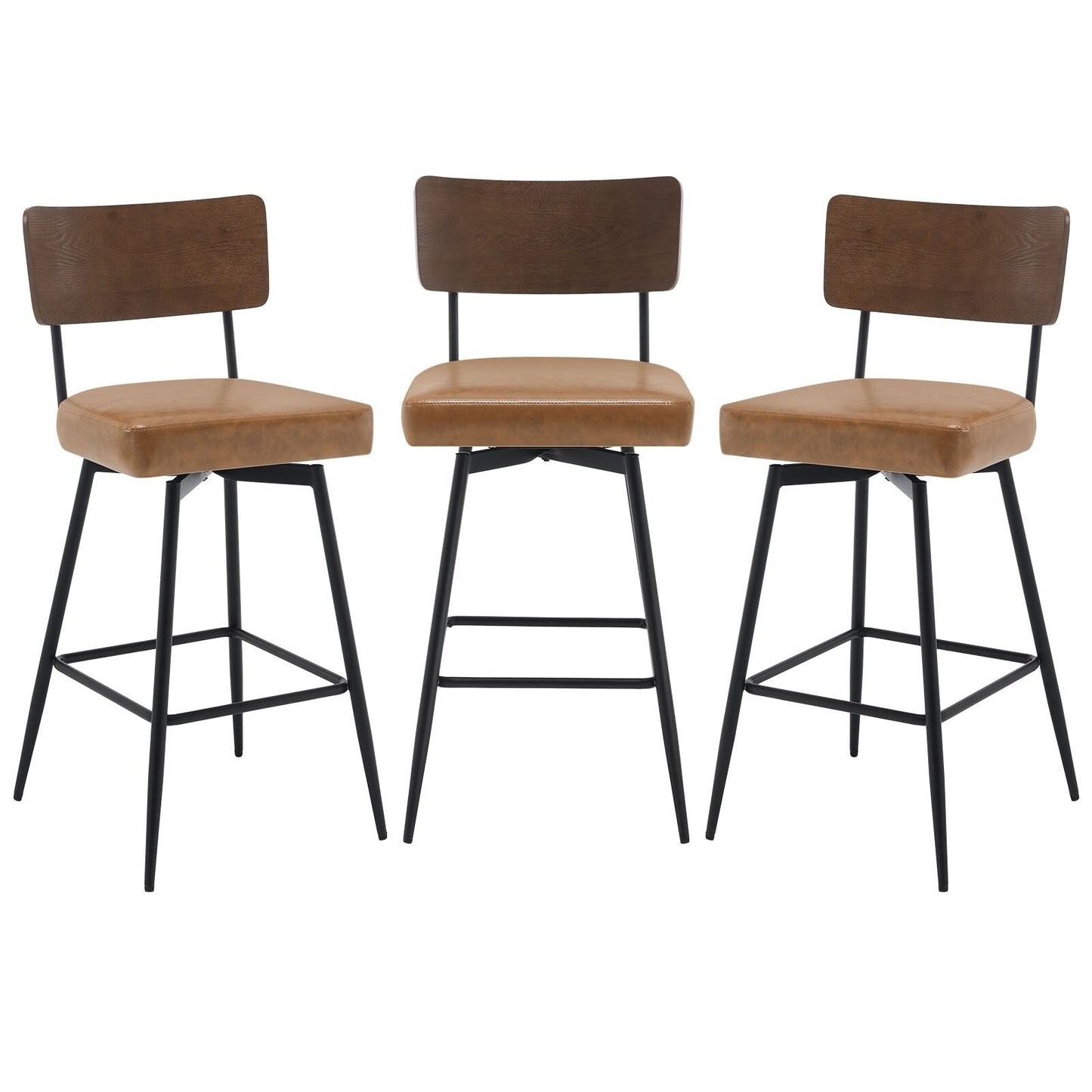 Tabourets de bar/compteur pivotants à revêtement en simili cuir - Lot de 2/3/4