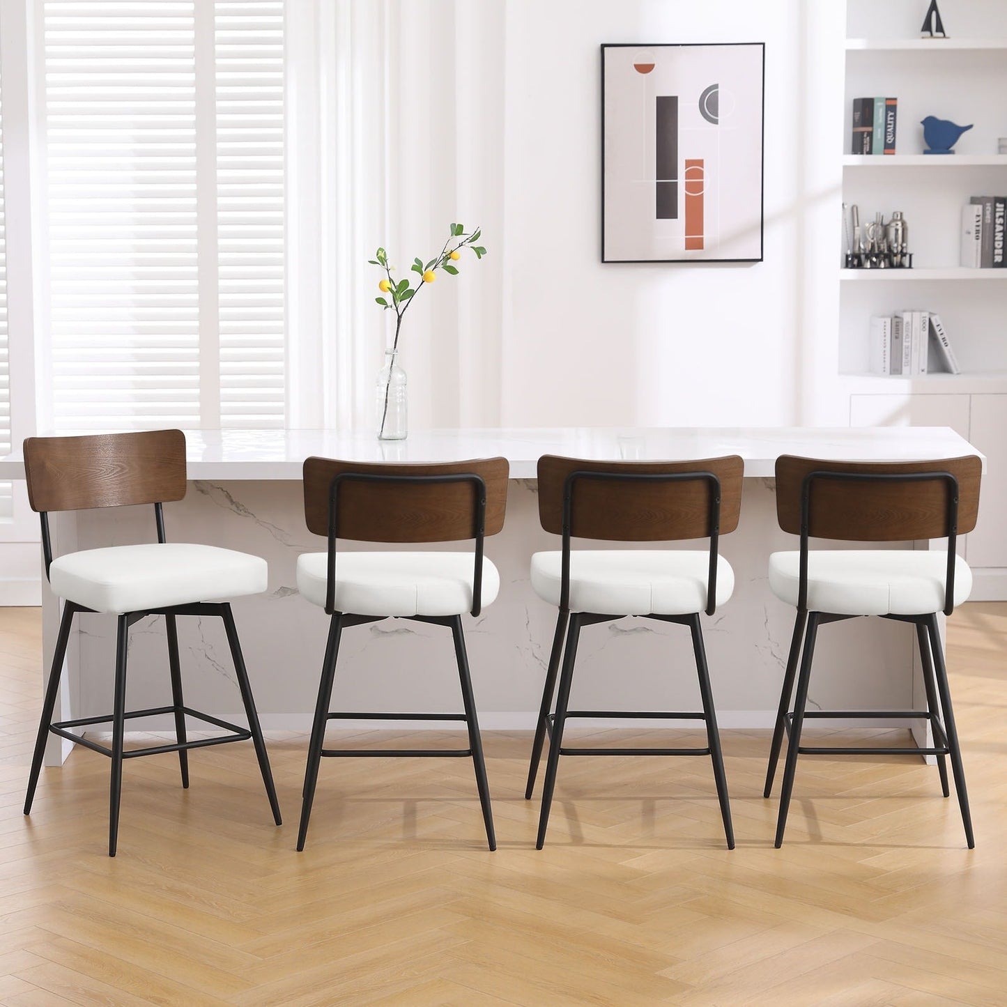 Tabourets de bar/compteur pivotants à revêtement en simili cuir - Lot de 2/3/4