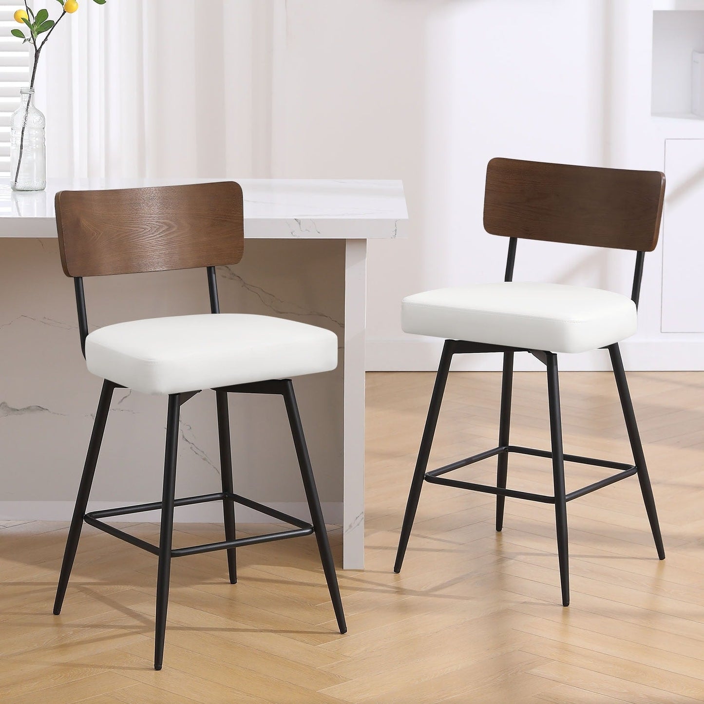 Tabourets de bar/compteur pivotants à revêtement en simili cuir - Lot de 2/3/4