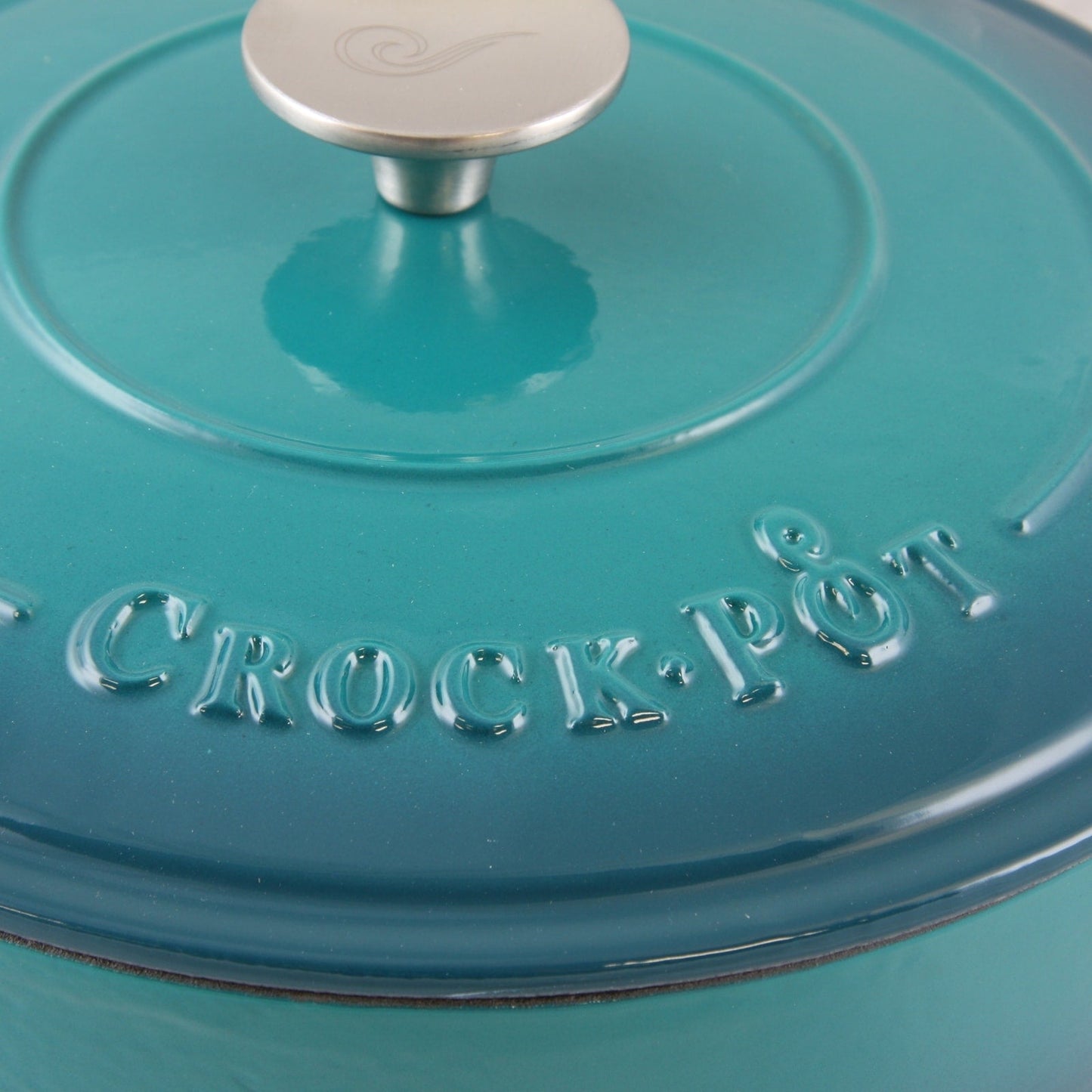 Poêle à frire en fonte émaillée de 3,5 quarts avec couvercle, couleur turquoise ombré