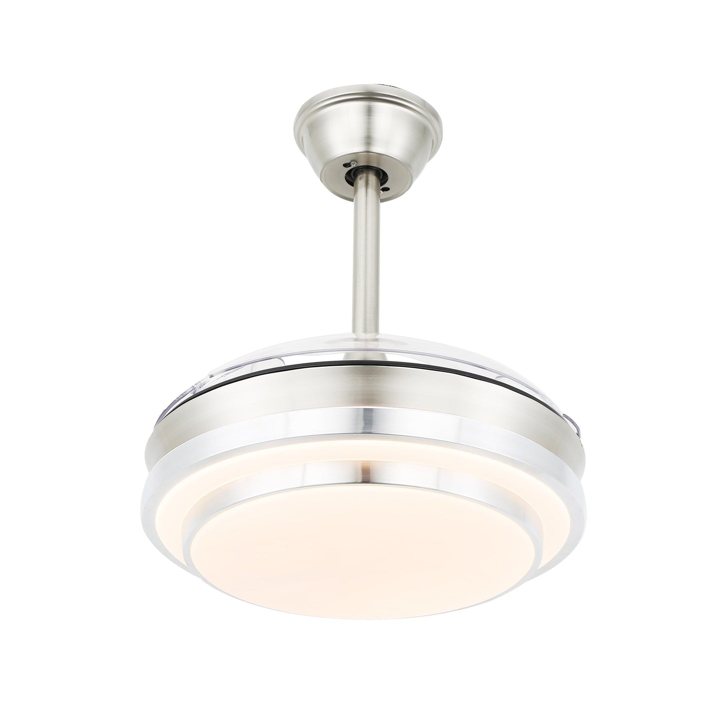 Ventilateur de plafond rétractable moderne Bella Depot 36 avec éclairage LED, lames réversibles à 6 vitesses avec télécommande