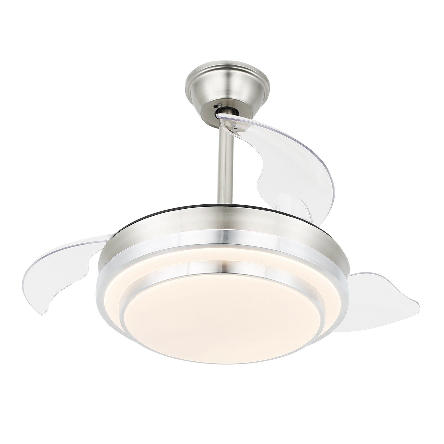 Ventilateur de plafond rétractable moderne Bella Depot 36 avec éclairage LED, lames réversibles à 6 vitesses avec télécommande