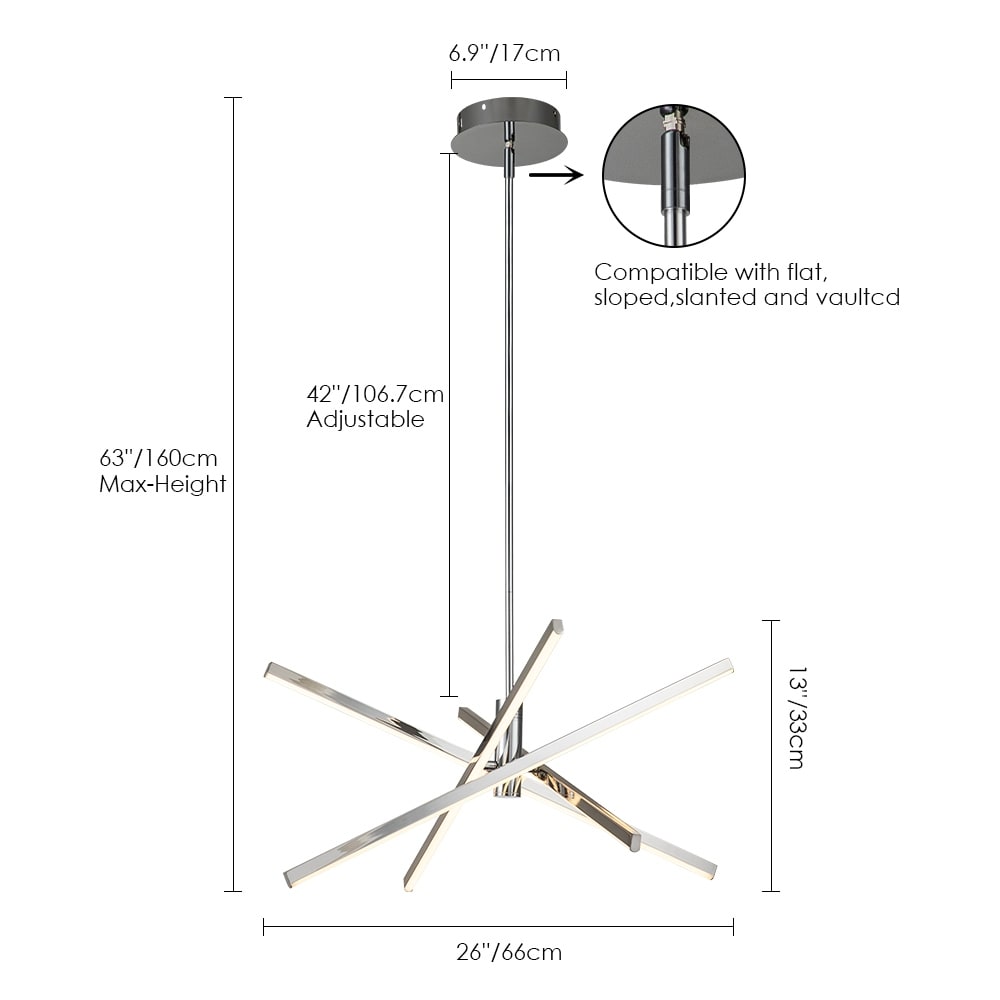 Luminaire suspendu linéaire en forme d'étoile de style moderne, en aluminium noir/or, avec LED, pour salon/salle à manger/cuisine.