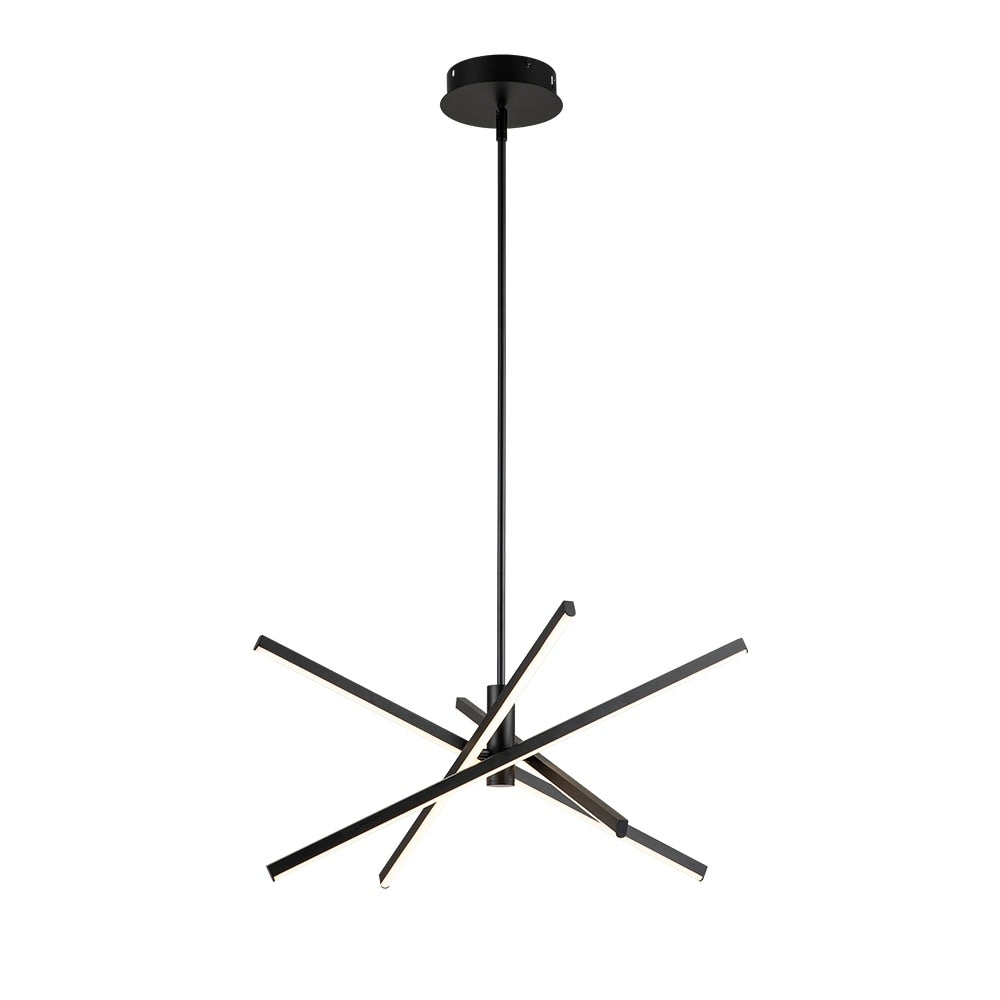 Luminaire suspendu linéaire en forme d'étoile de style moderne, en aluminium noir/or, avec LED, pour salon/salle à manger/cuisine.
