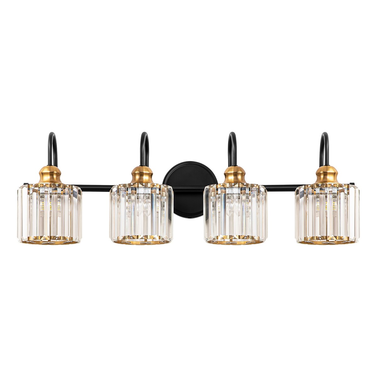 Chrome/ Noir/ Or Moderne Au-dessus du miroir Cristal Salle de bain Luminaires muraux pour salle de bain Lumières de vanité