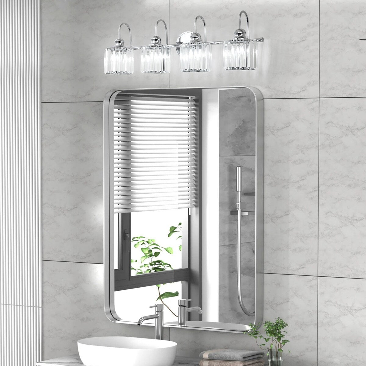 Chrome/ Noir/ Or Moderne Au-dessus du miroir Cristal Salle de bain Luminaires muraux pour salle de bain Lumières de vanité