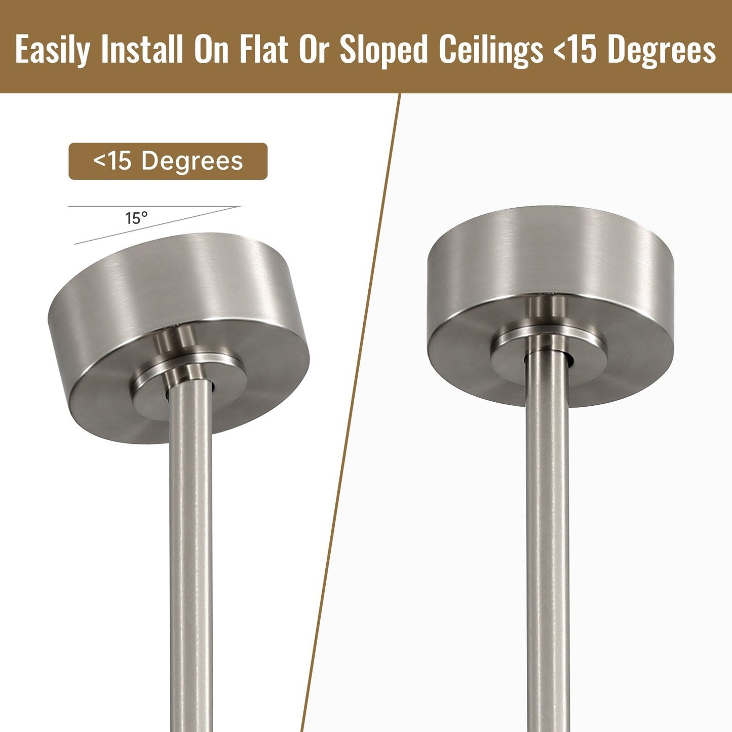 Ventilateur de plafond à LED intégré de 48 et 52 pouces avec éclairage et télécommande, moteur à courant continu réversible.