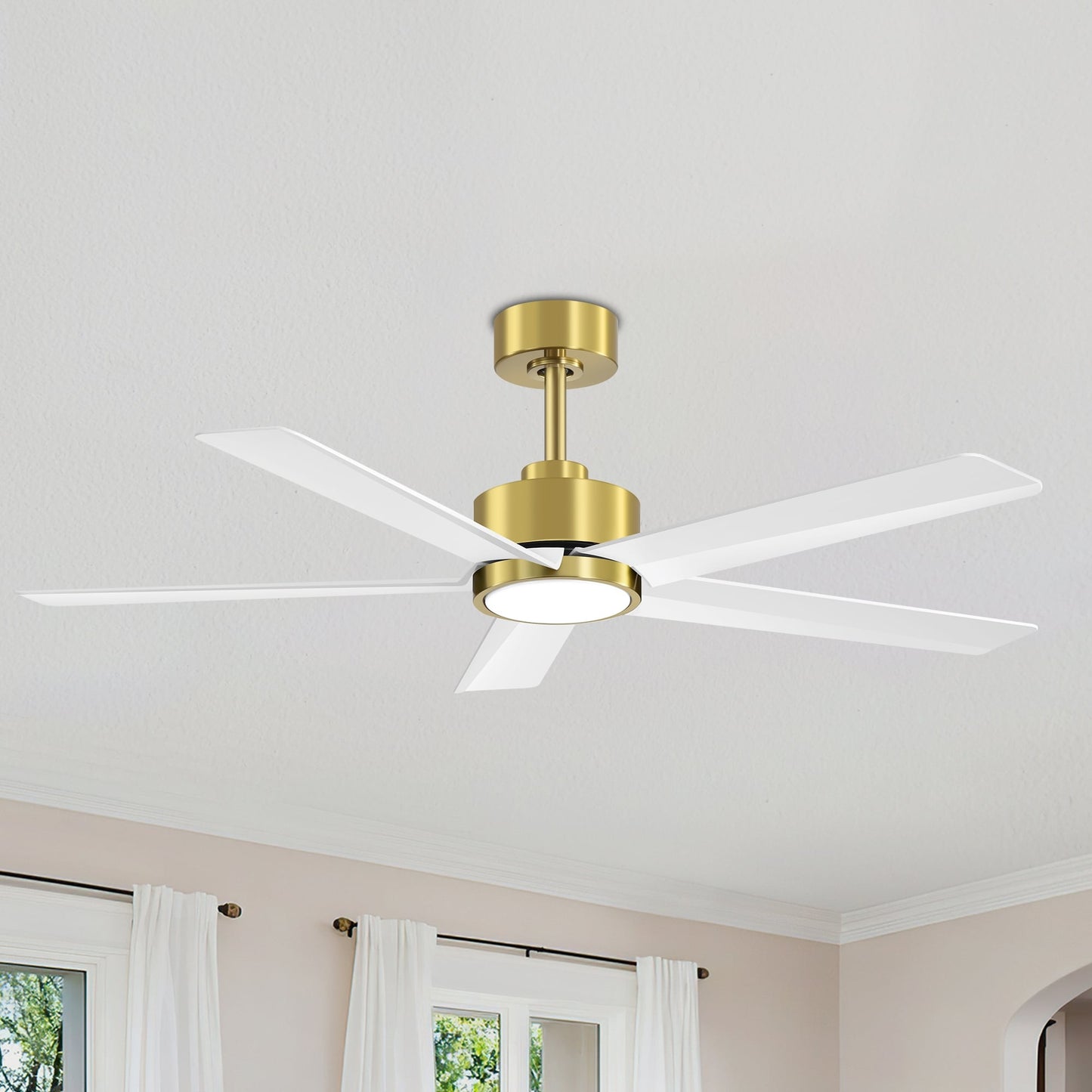 Ventilateur de plafond Breezary à 5 pales LED 65/52/42 avec kit d'éclairage et télécommande