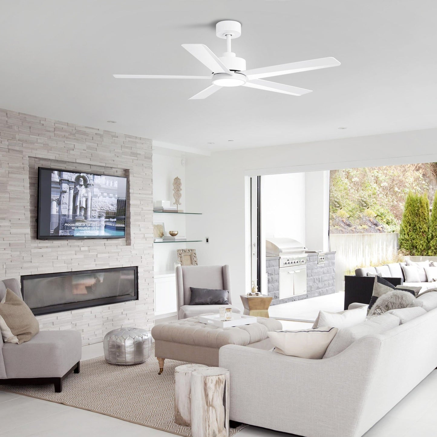 Ventilateur de plafond Breezary à 5 pales LED 65/52/42 avec kit d'éclairage et télécommande
