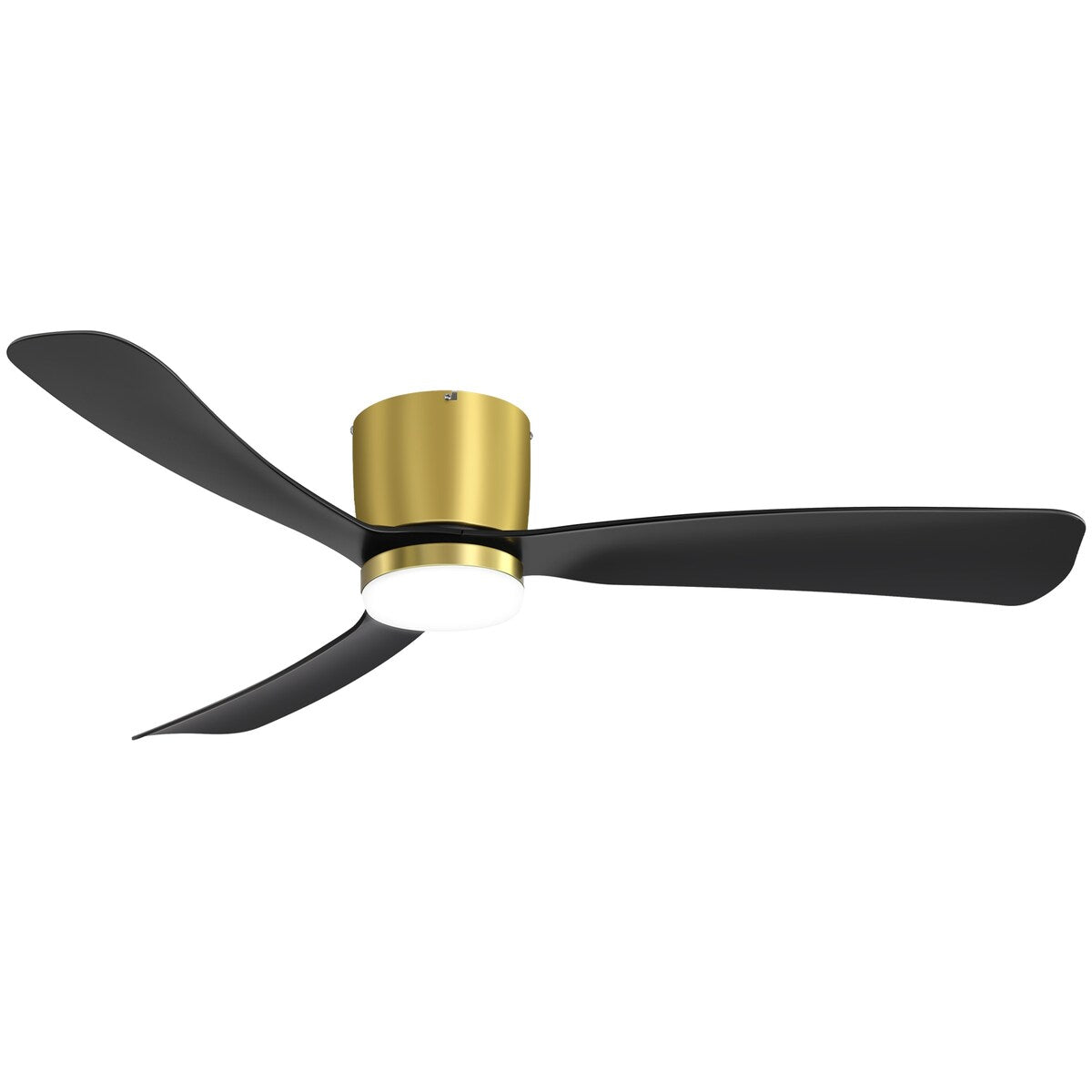 Ventilateur de plafond LED à montage encastré de 52 pouces noir/blanc avec télécommande (3 pales)
