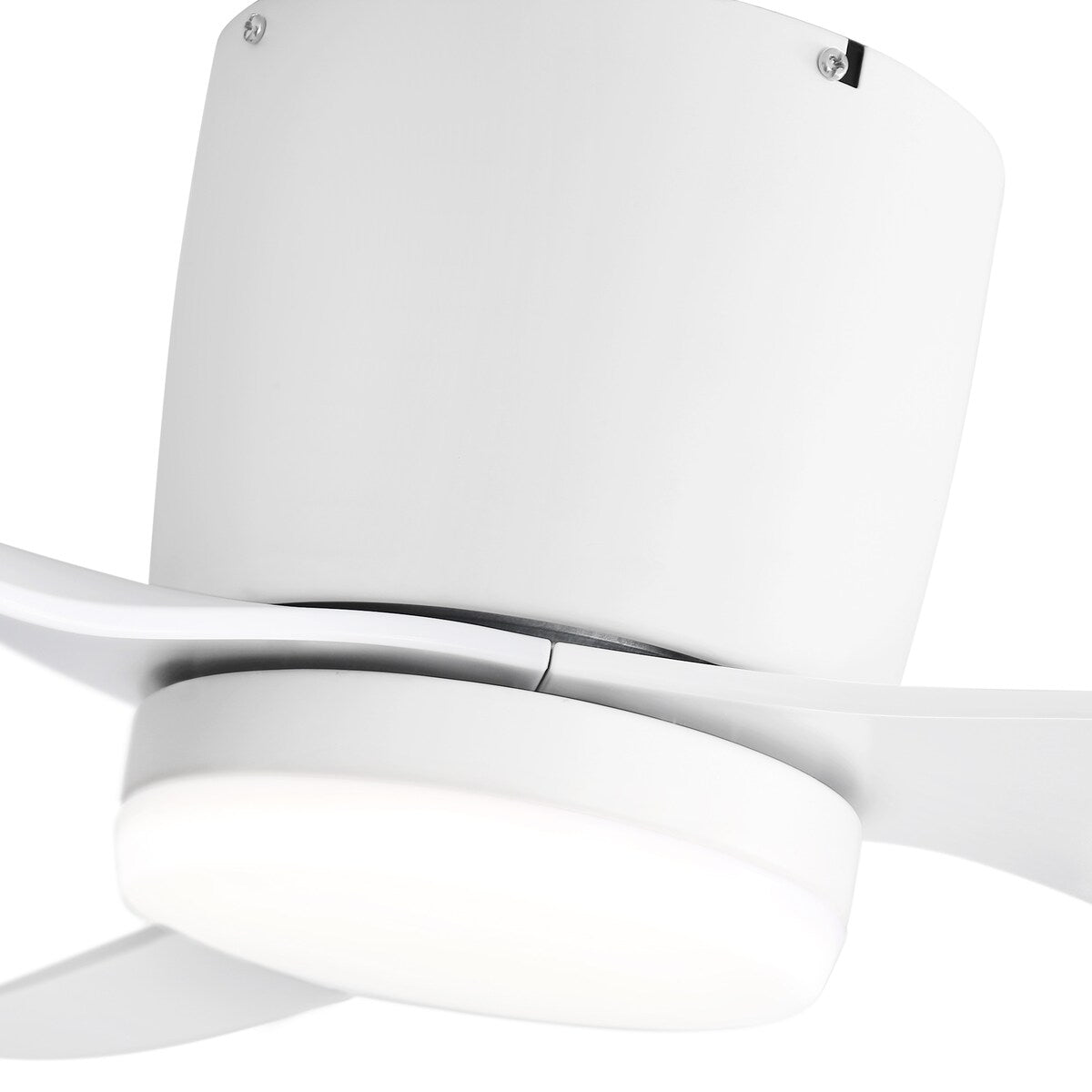 Ventilateur de plafond LED à montage encastré de 52 pouces noir/blanc avec télécommande (3 pales)