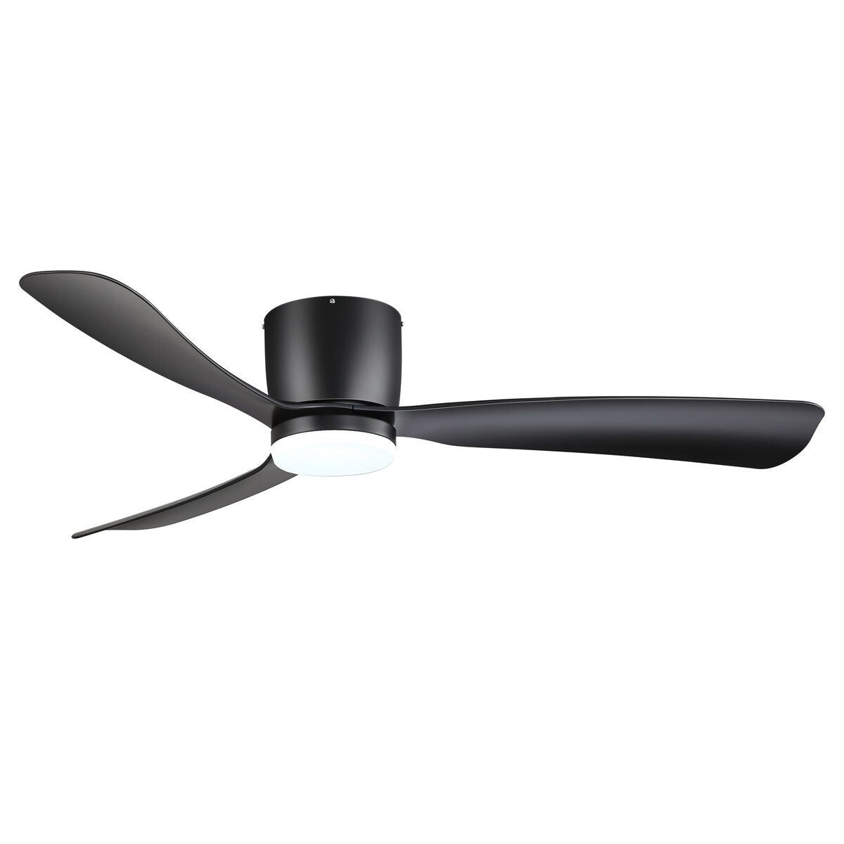 Ventilateur de plafond LED à montage encastré de 52 pouces noir/blanc avec télécommande (3 pales)