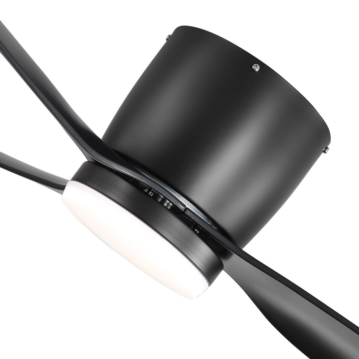 Ventilateur de plafond LED à montage encastré de 52 pouces noir/blanc avec télécommande (3 pales)
