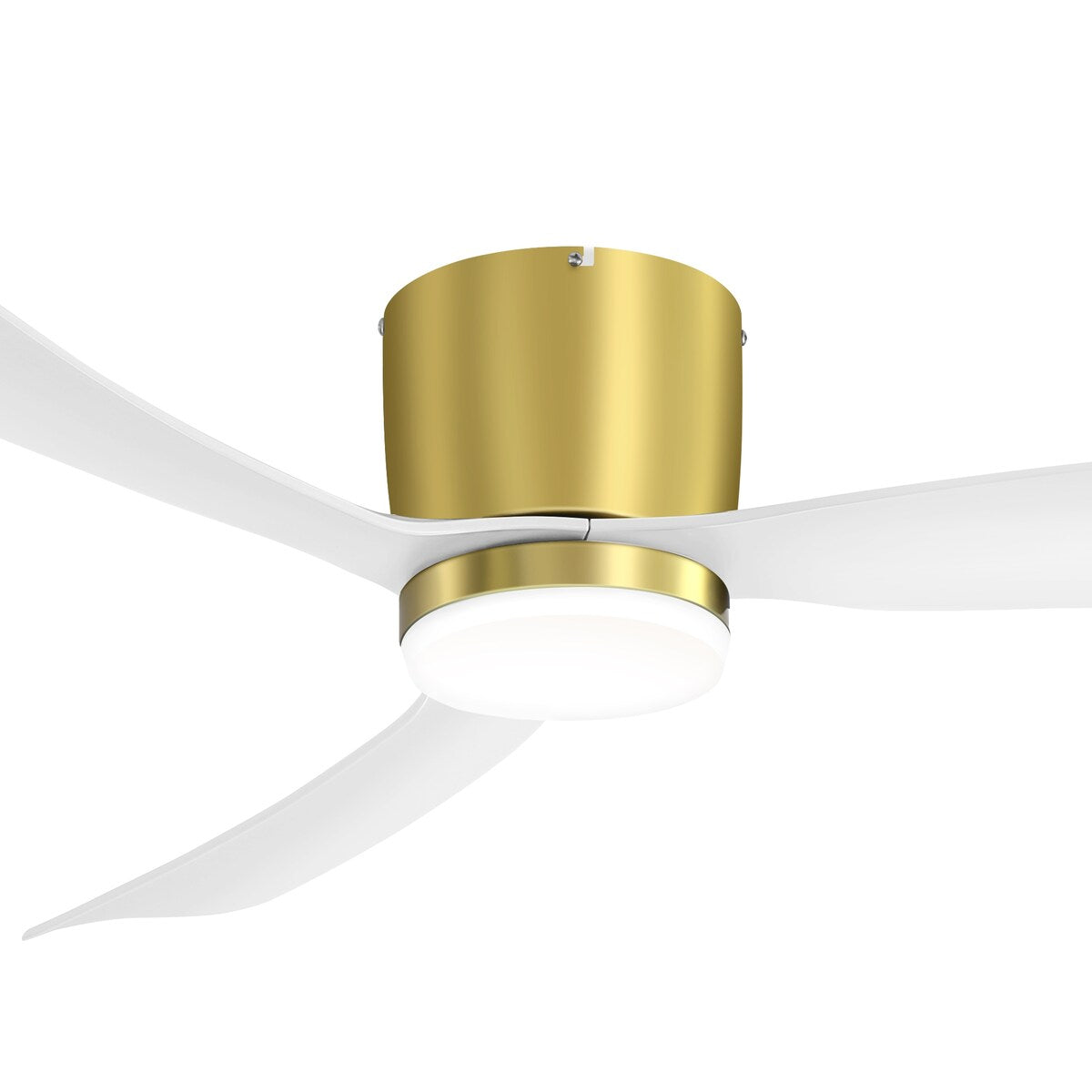 Ventilateur de plafond LED à montage encastré de 52 pouces noir/blanc avec télécommande (3 pales)