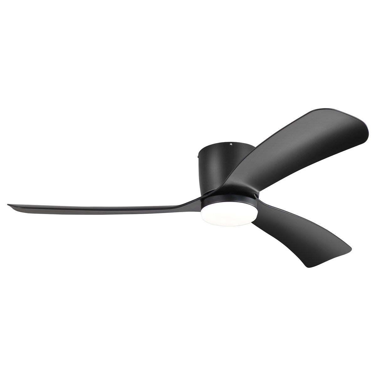 Ventilateur de plafond LED à montage encastré de 52 pouces noir/blanc avec télécommande (3 pales)