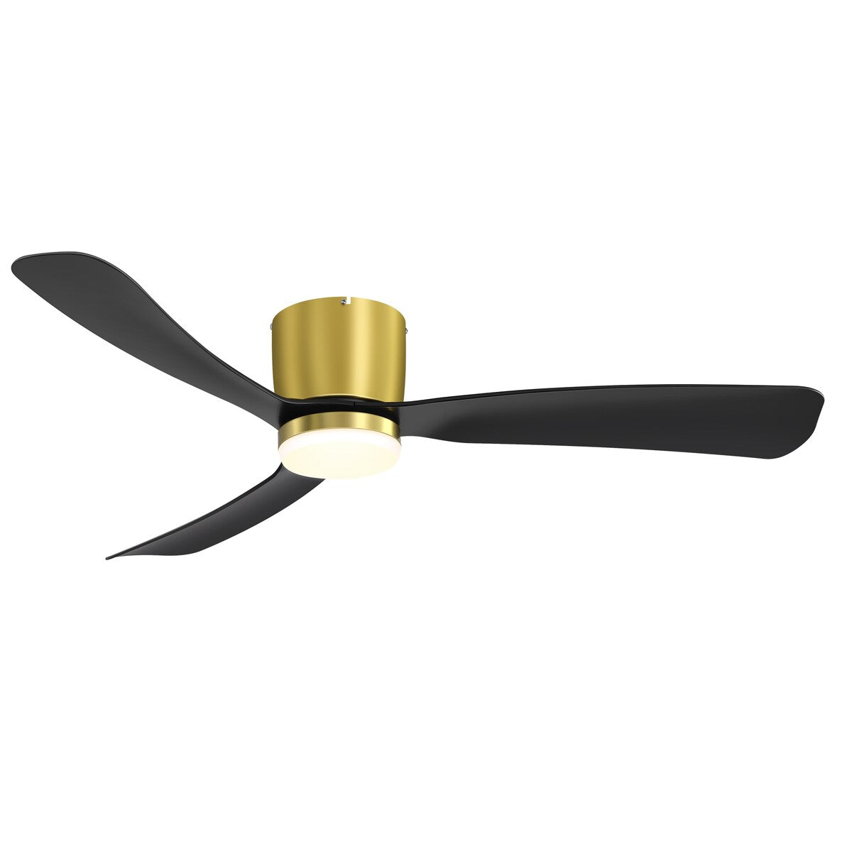 Ventilateur de plafond LED à montage encastré de 52 pouces noir/blanc avec télécommande (3 pales)