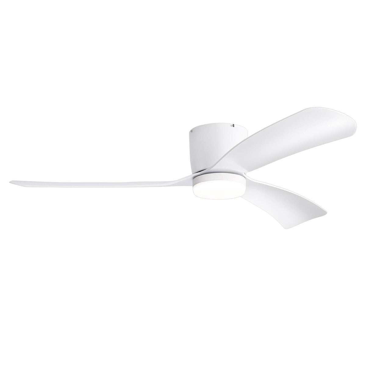 Ventilateur de plafond LED à montage encastré de 52 pouces noir/blanc avec télécommande (3 pales)