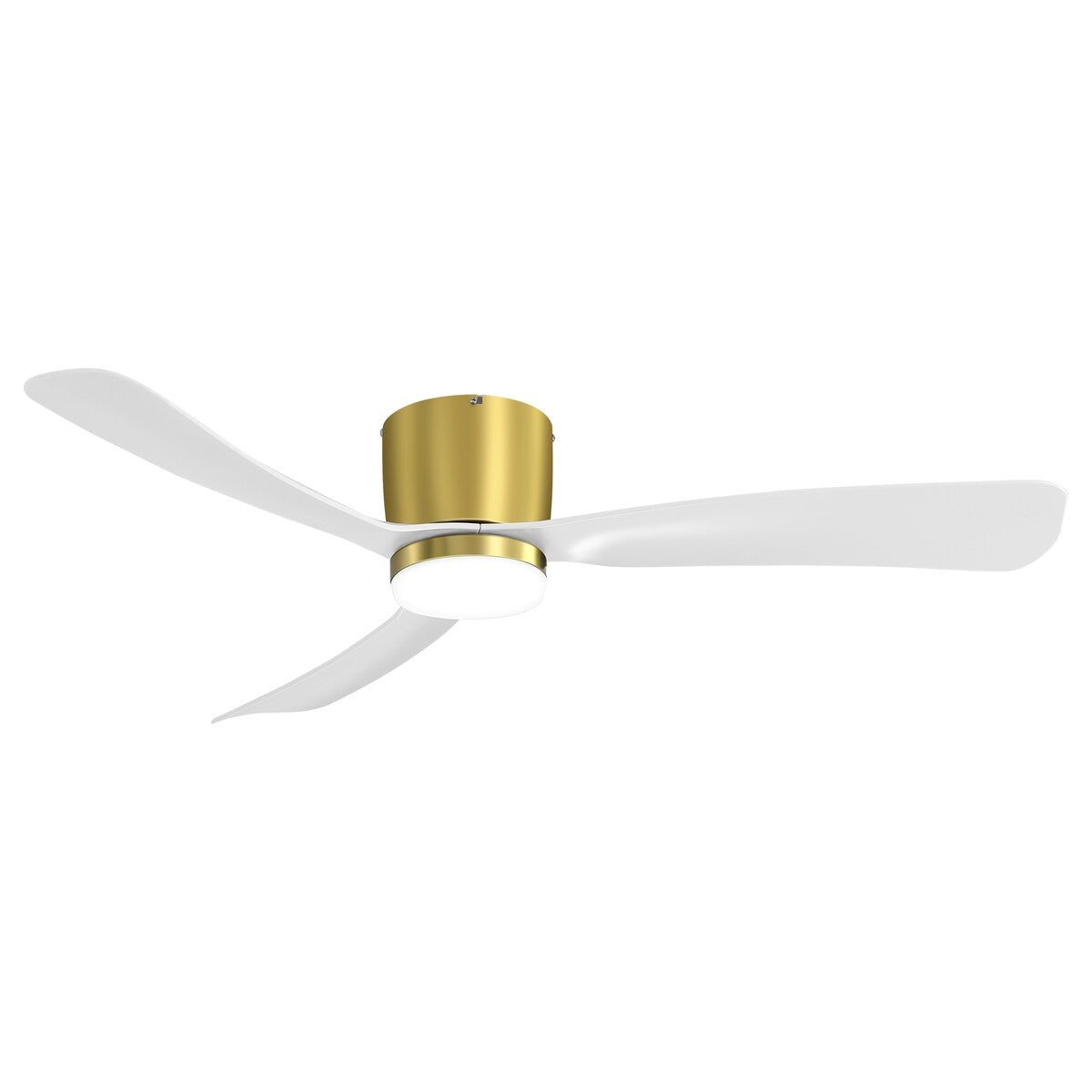 Ventilateur de plafond LED à montage encastré de 52 pouces noir/blanc avec télécommande (3 pales)