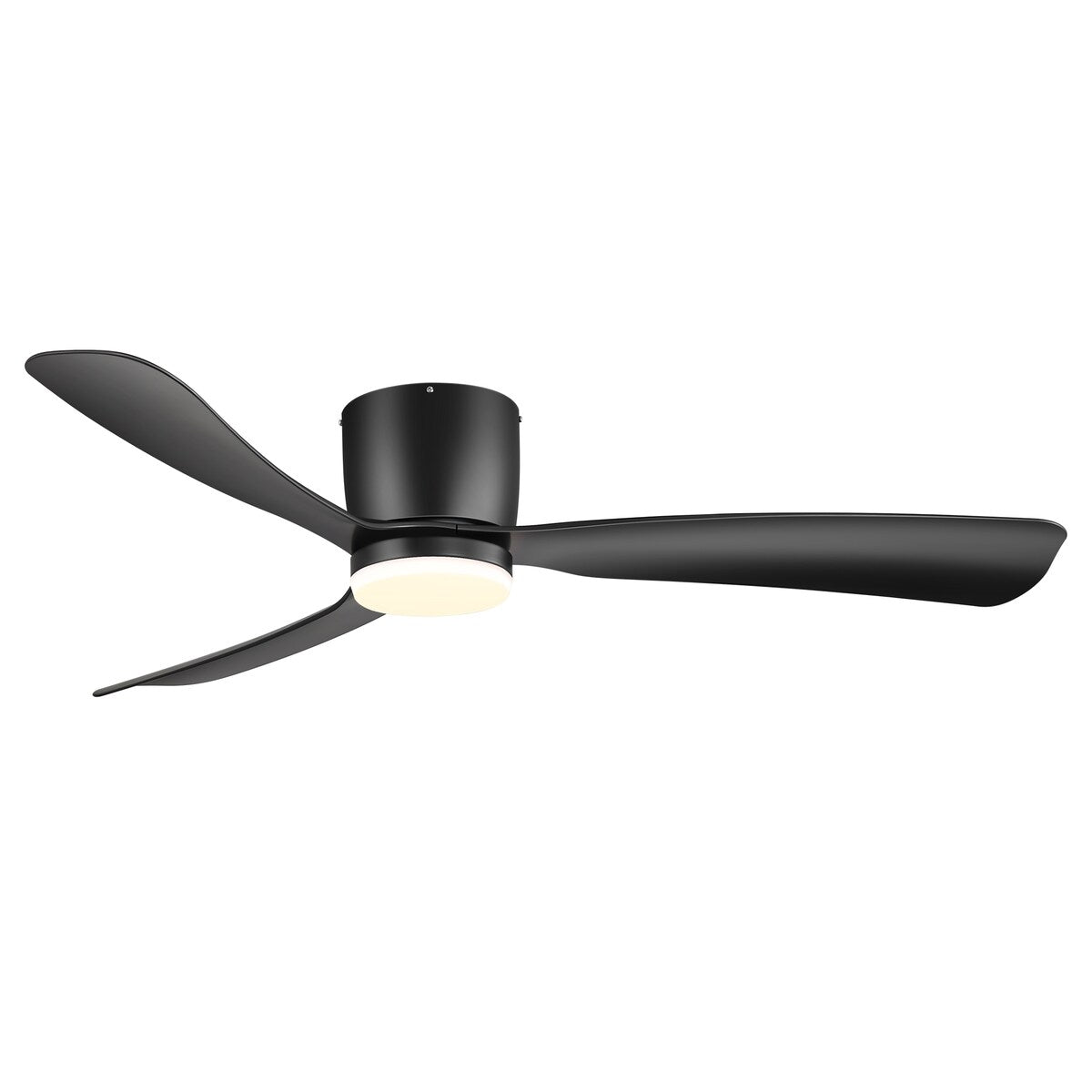 Ventilateur de plafond LED à montage encastré de 52 pouces noir/blanc avec télécommande (3 pales)
