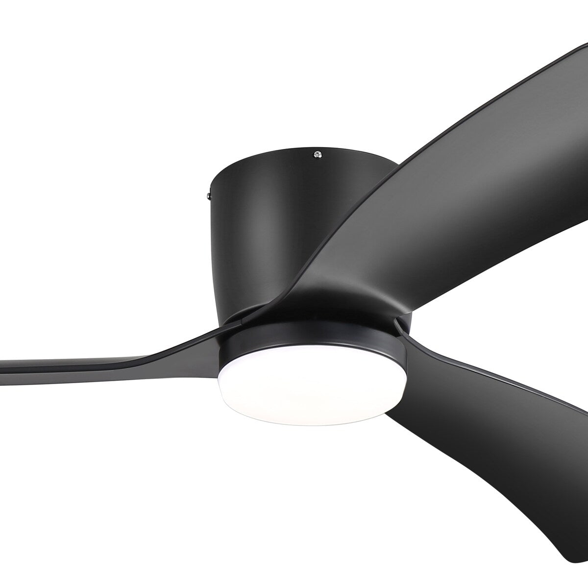 Ventilateur de plafond LED à montage encastré de 52 pouces noir/blanc avec télécommande (3 pales)