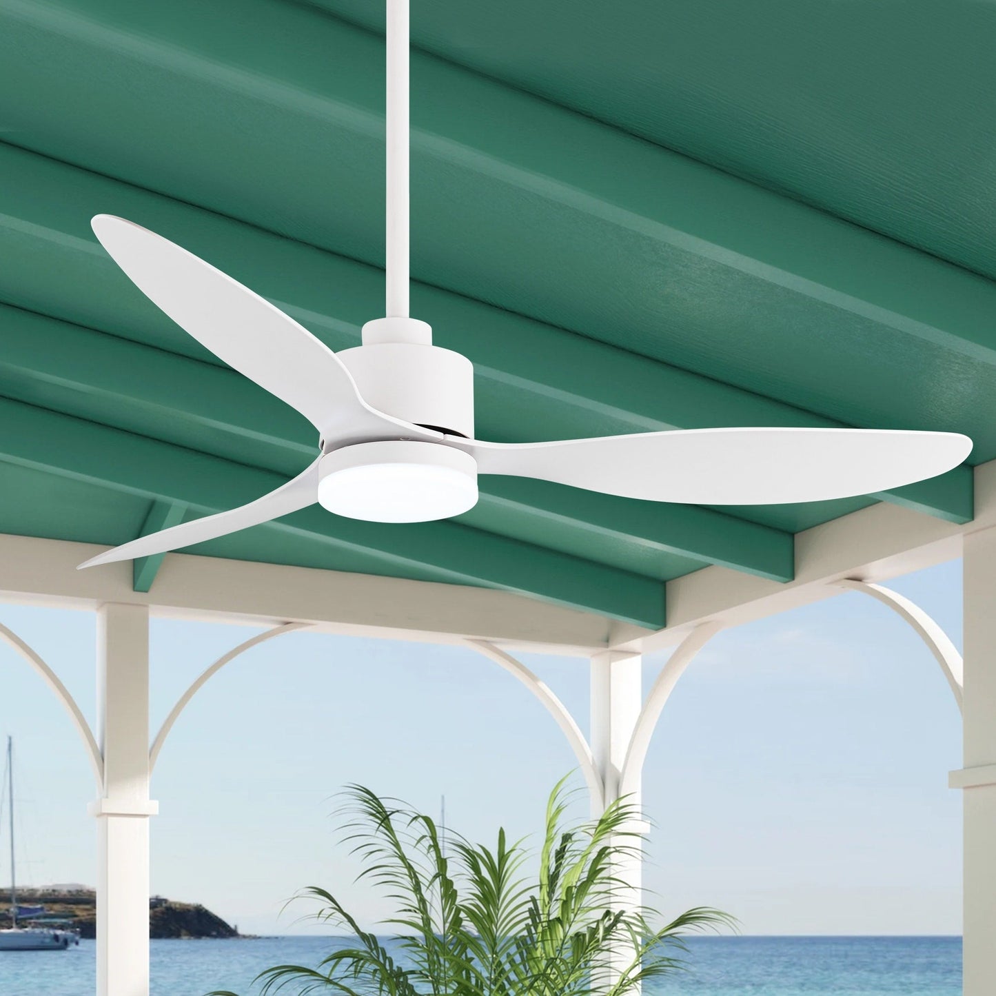Ventilateur de plafond LED 52 pouces avec éclairage et télécommande (3 pales)