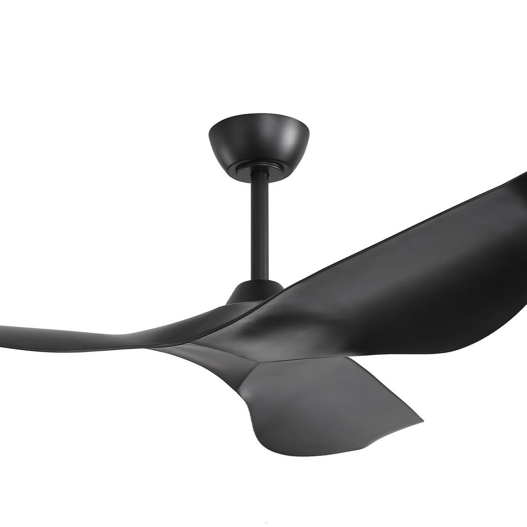 Ventilateur de plafond moderne de 52 pouces en bois massif/ABS avec télécommande (sans éclairage), 6 vitesses de vent, flux d'air réversible.