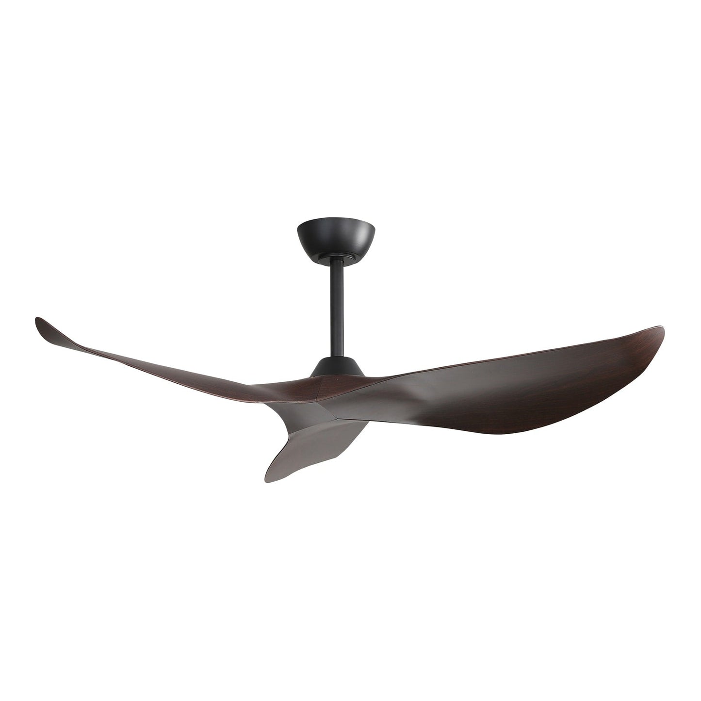 Ventilateur de plafond moderne de 52 pouces en bois massif/ABS avec télécommande (sans éclairage), 6 vitesses de vent, flux d'air réversible.