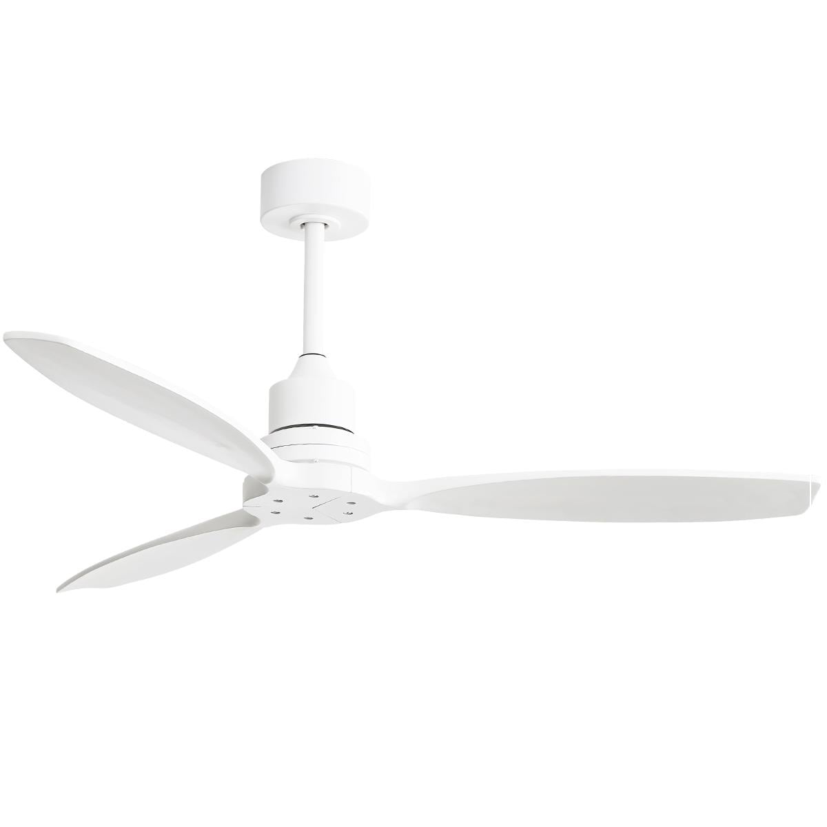 Ventilateur de plafond moderne de 52 pouces en bois massif/ABS avec télécommande (sans éclairage), 6 vitesses de vent, flux d'air réversible.
