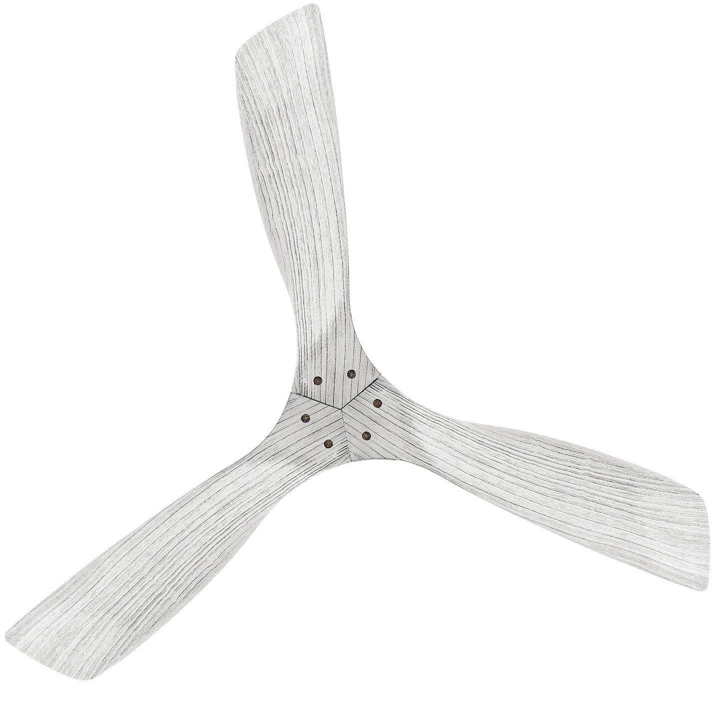 Ventilateur de plafond moderne de 52 pouces en bois massif/ABS avec télécommande (sans éclairage), 6 vitesses de vent, flux d'air réversible.