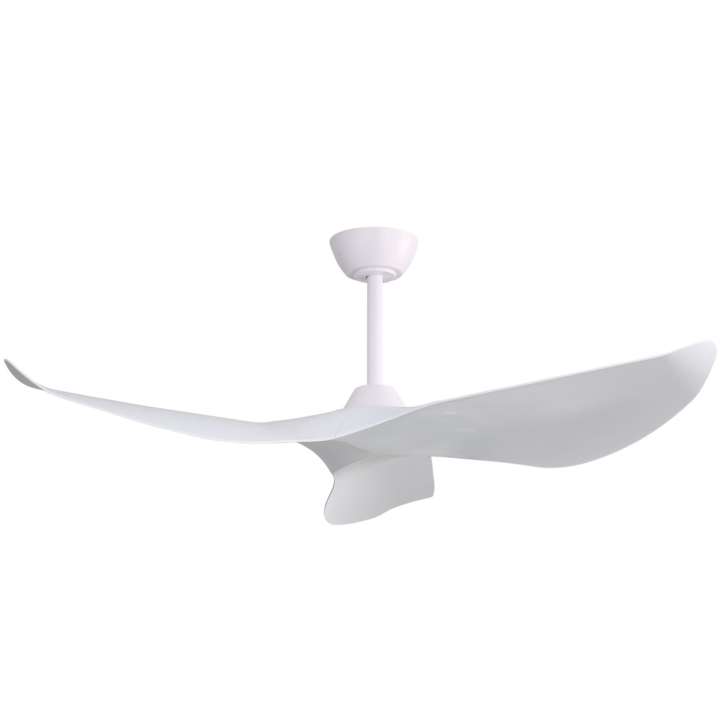 Ventilateur de plafond moderne de 52 pouces en bois massif/ABS avec télécommande (sans éclairage), 6 vitesses de vent, flux d'air réversible.