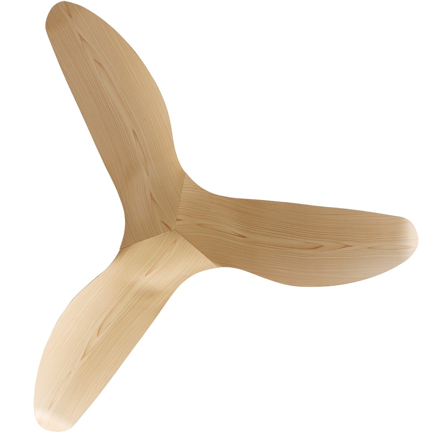 Ventilateur de plafond moderne de 52 pouces en bois massif/ABS avec télécommande (sans éclairage), 6 vitesses de vent, flux d'air réversible.