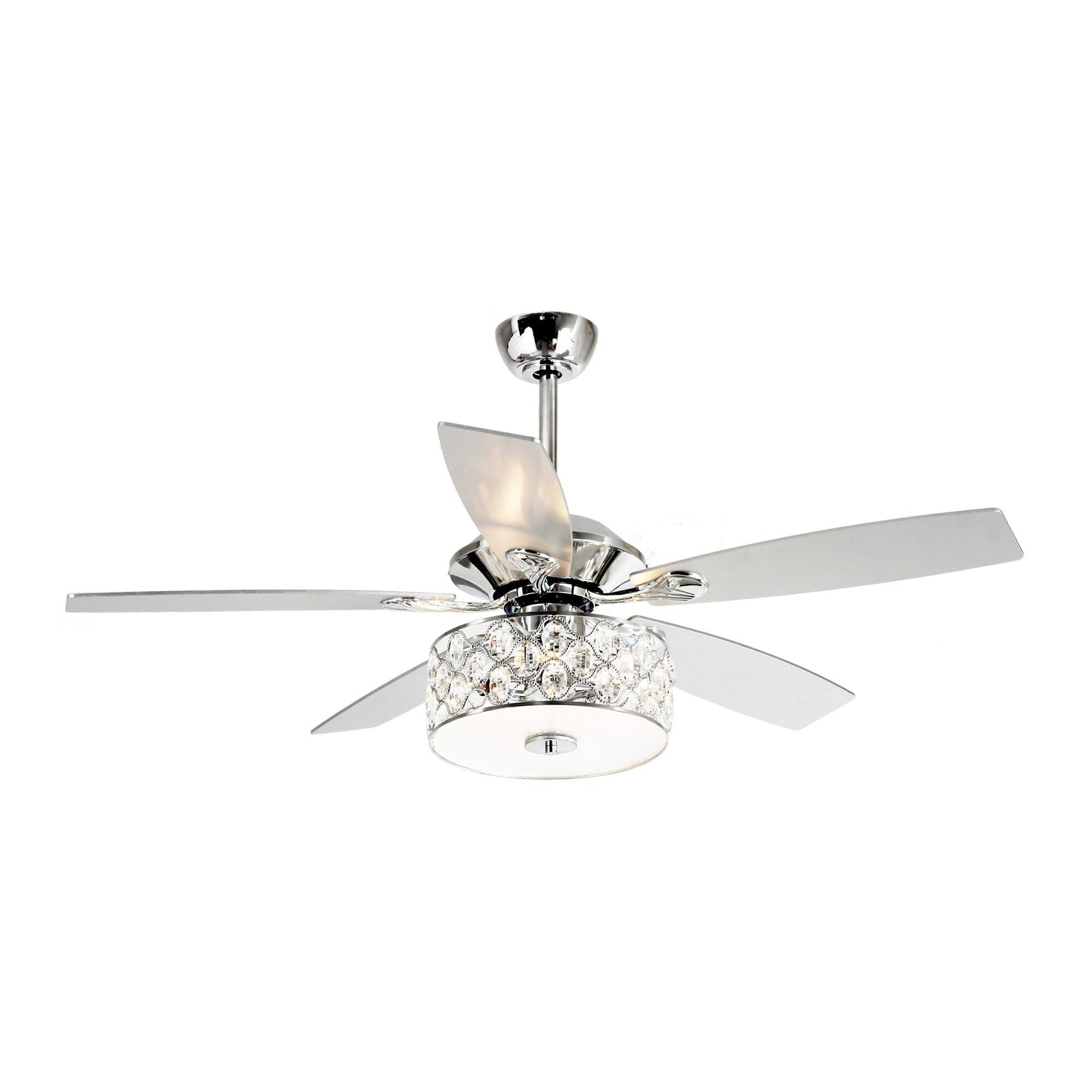 52 pouces Lustre moderne à 4 lumières avec ventilateur de plafond à cristaux et télécommande