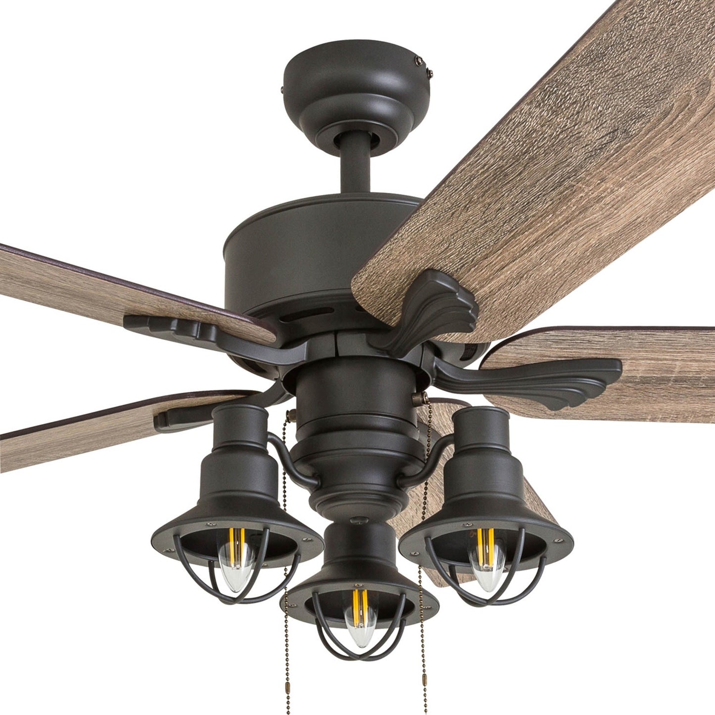 Ventilateur de plafond LED à 52 pouces Prominence Home Sivan Bronze, style farmhouse, avec éclairage, télécommande