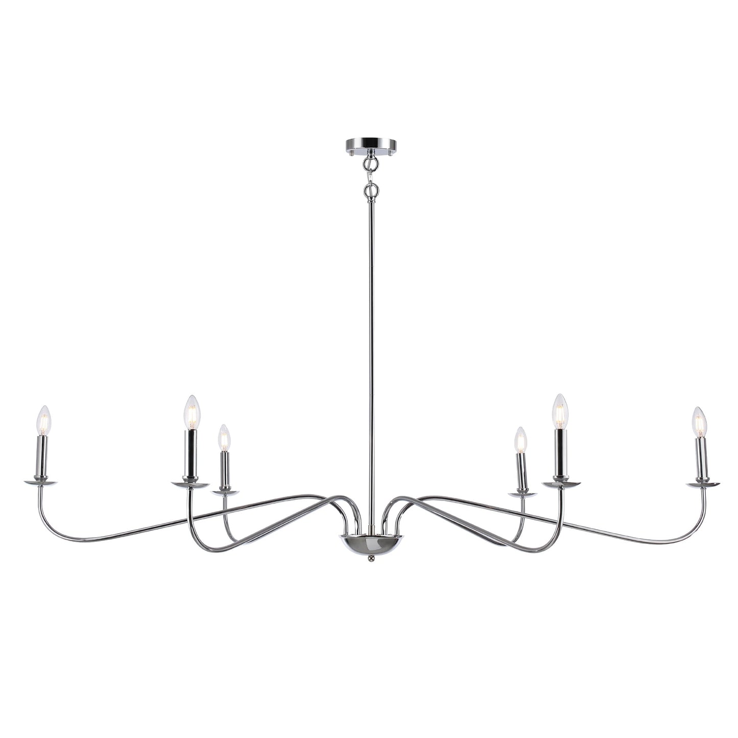 Luminaire minimaliste à 6 lumières de 64 pouces en noir mat / doré / chromé - N/A