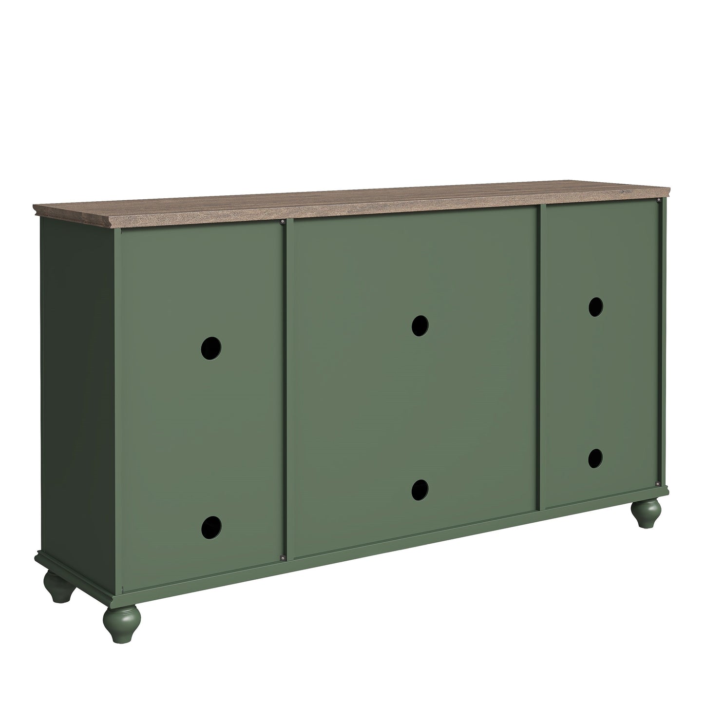 Buffet de cuisine de style vintage en bois, 63 pouces de largeur.