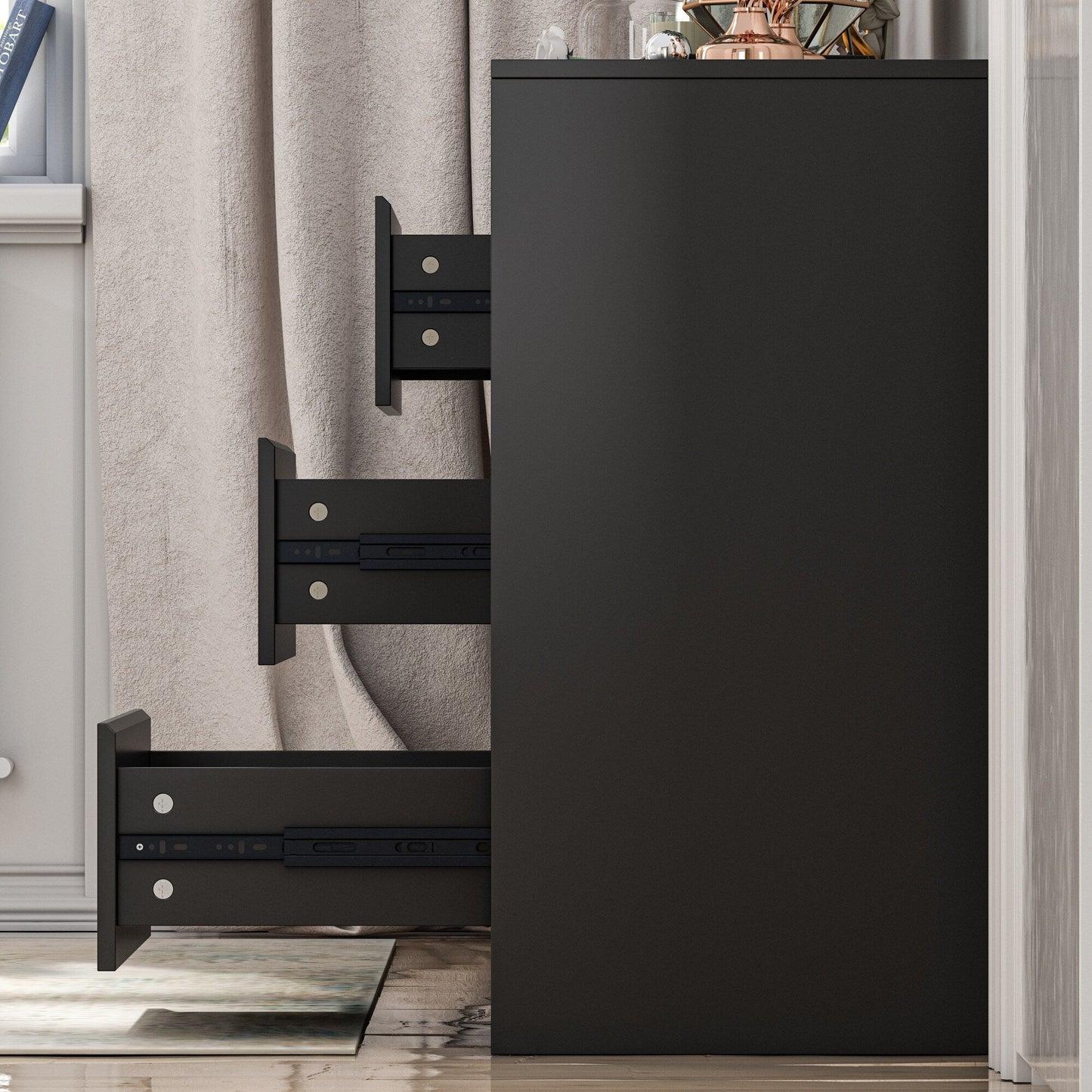 Meuble de rangement à 9 tiroirs, 63W, pour salon ou chambre à coucher.