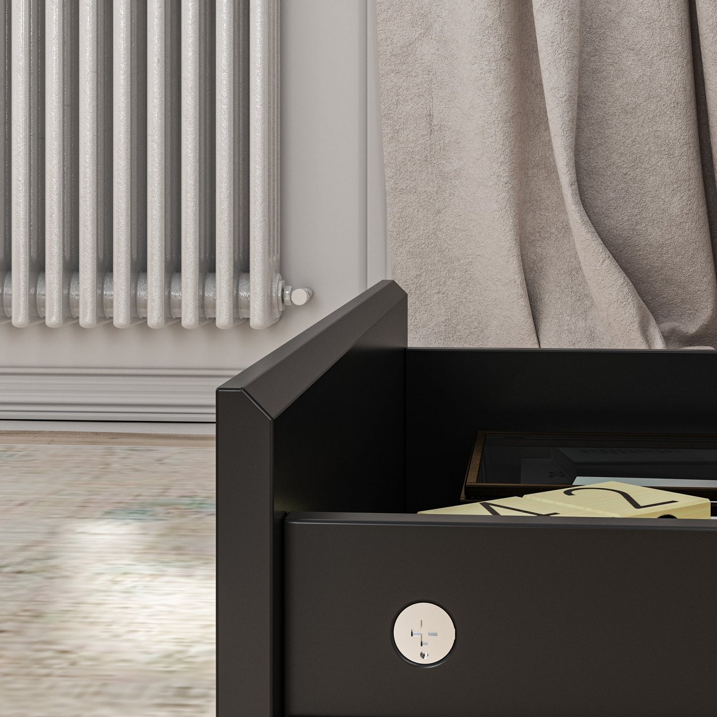 Meuble de rangement à 9 tiroirs, 63W, pour salon ou chambre à coucher.