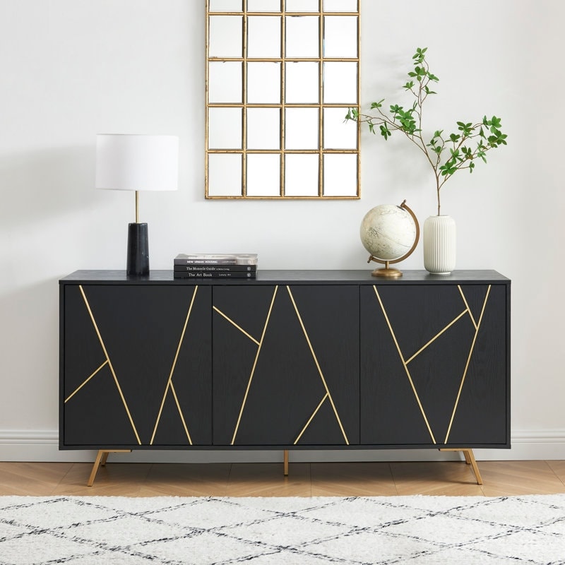 Buffet et meuble de rangement en bois de 160 cm de large