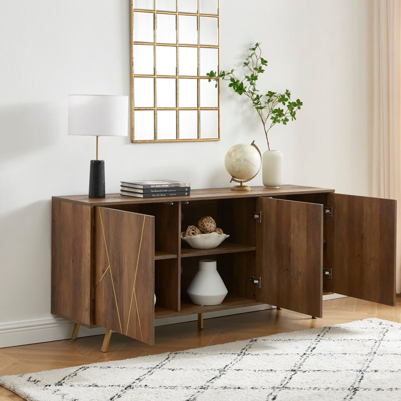 Buffet et meuble de rangement en bois de 160 cm de large