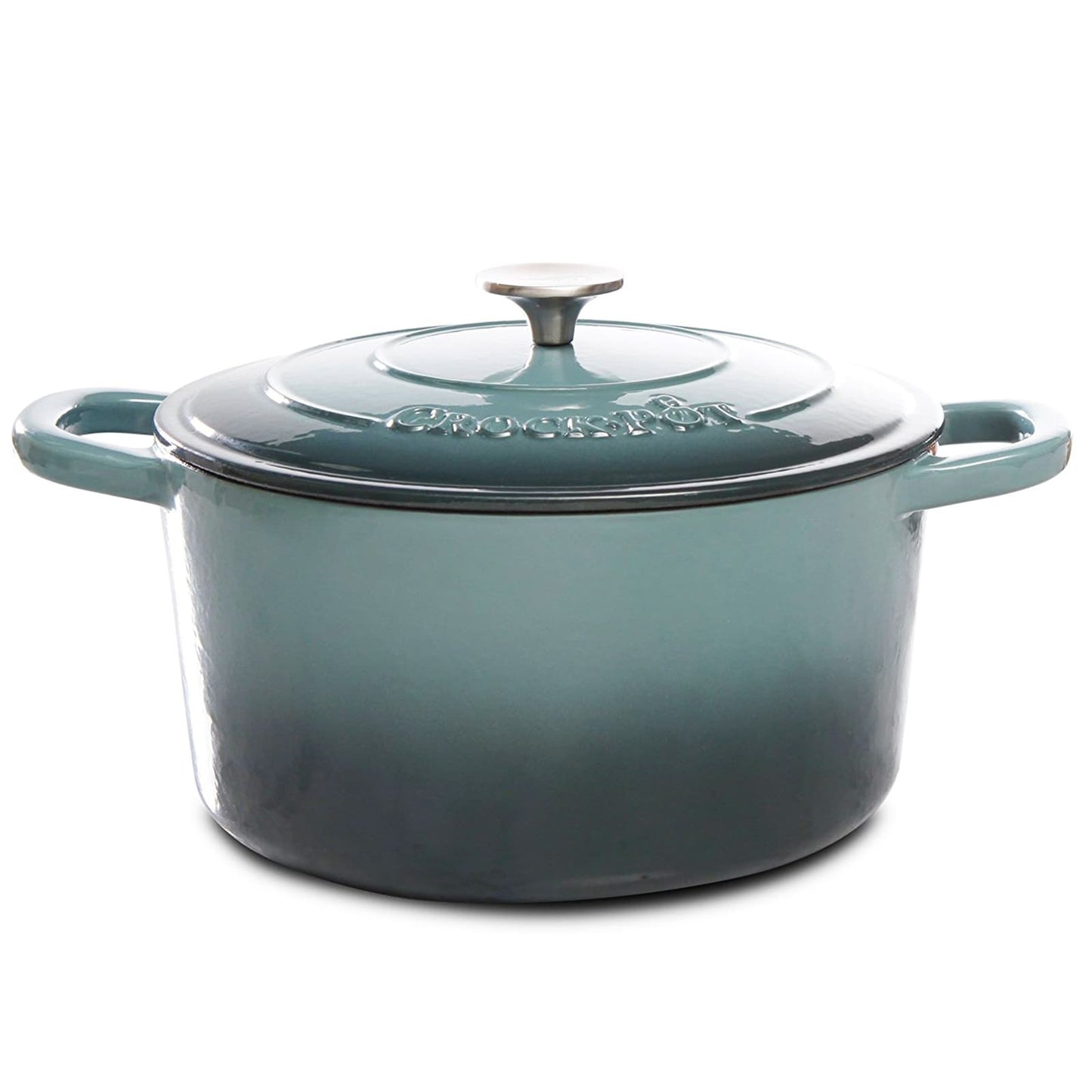 Poule à ragoût en fonte de fer ronde de 7 quarts, couleur cendrée