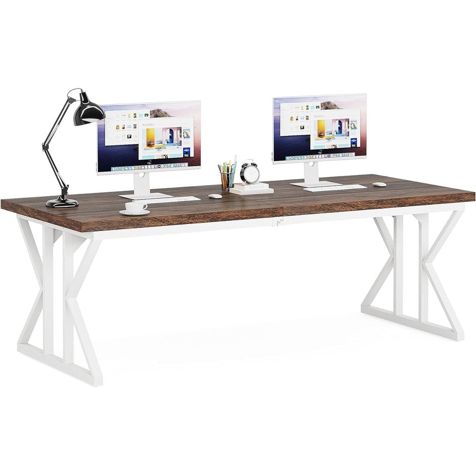 Bureau de direction de 70,8 pouces, grand bureau d'ordinateur, poste de travail.