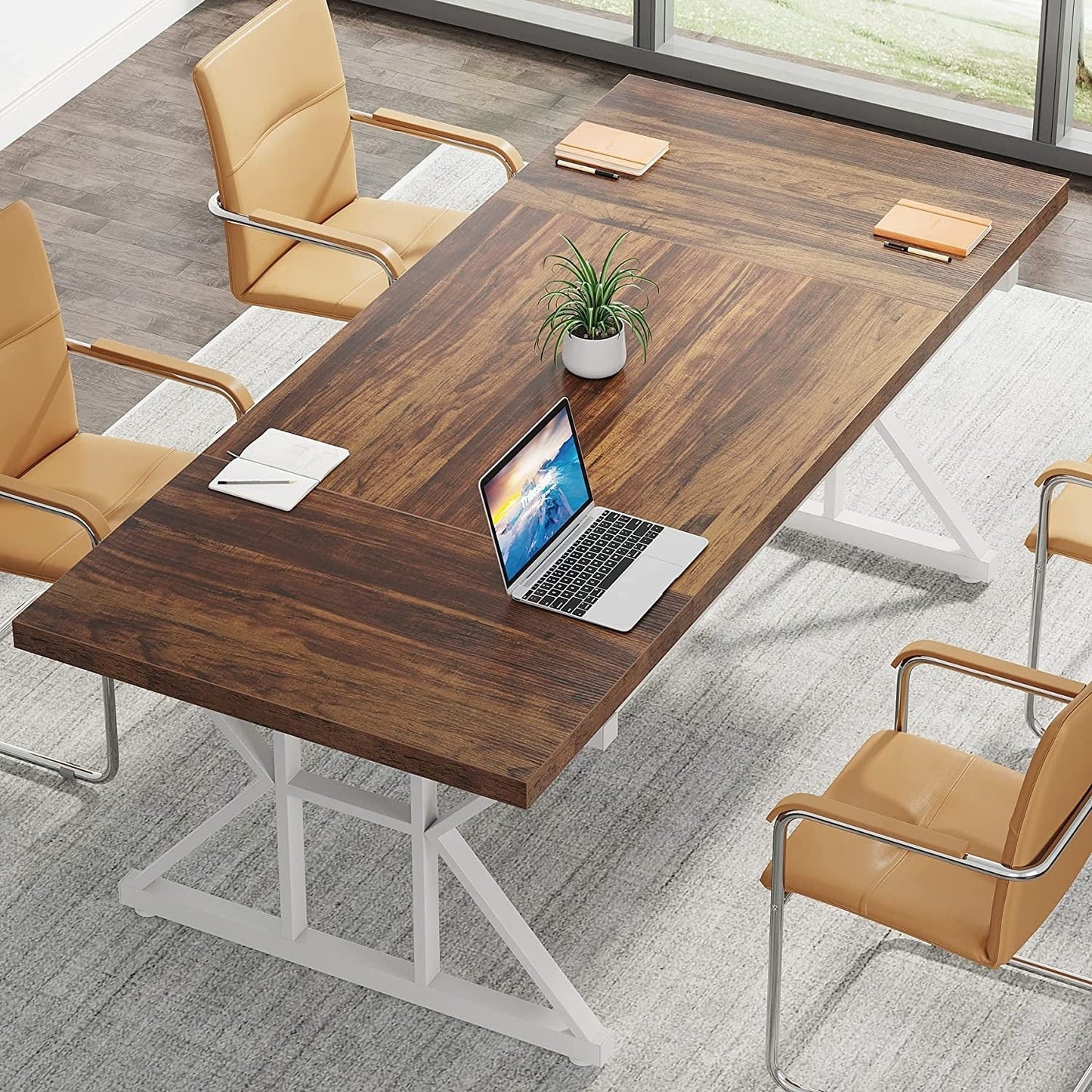 Bureau de direction de 70,8 pouces, grand bureau d'ordinateur, poste de travail.