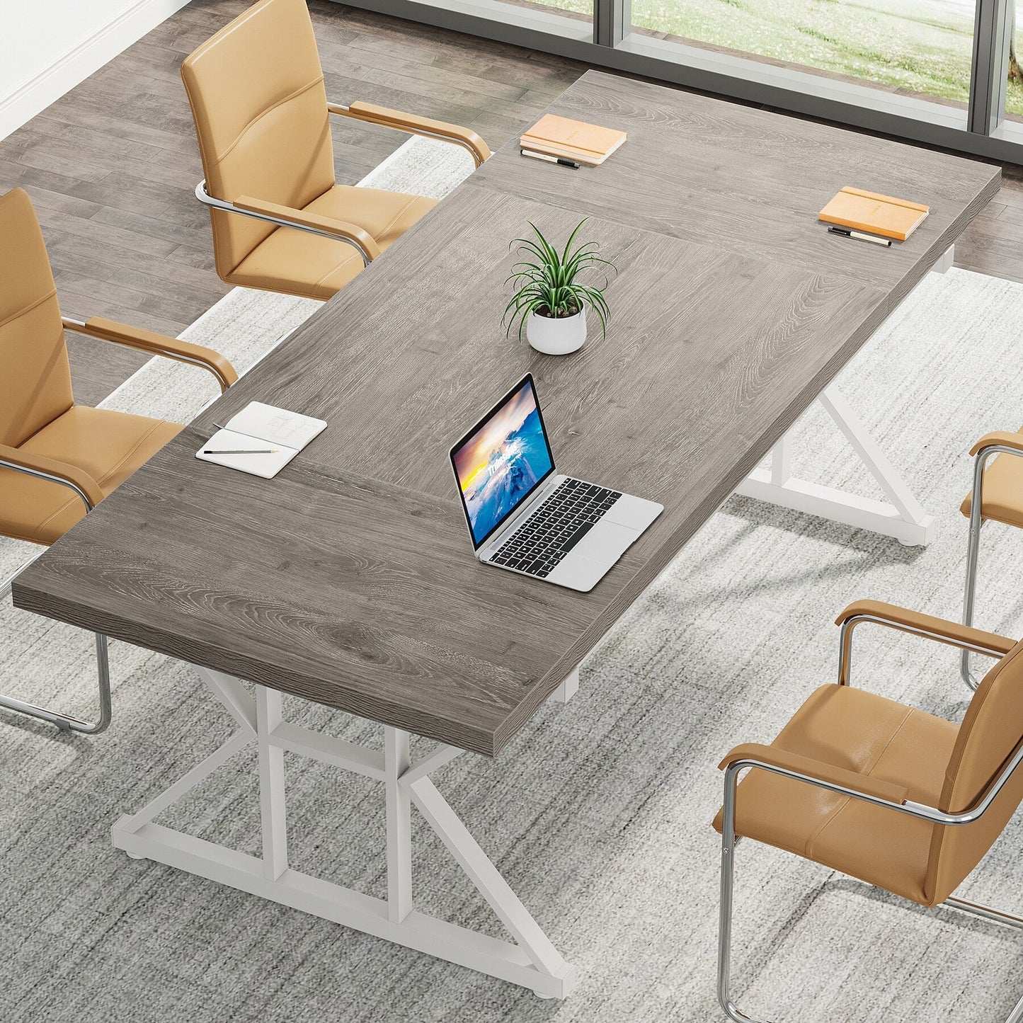 Bureau de direction de 70,8 pouces, grand bureau d'ordinateur, poste de travail.