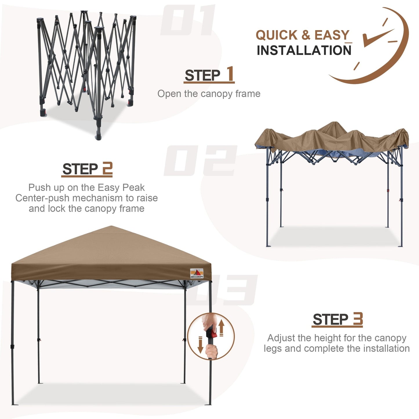 ABCCANOPY Tente de parasol pliable facile à installer, durable, pour extérieur.