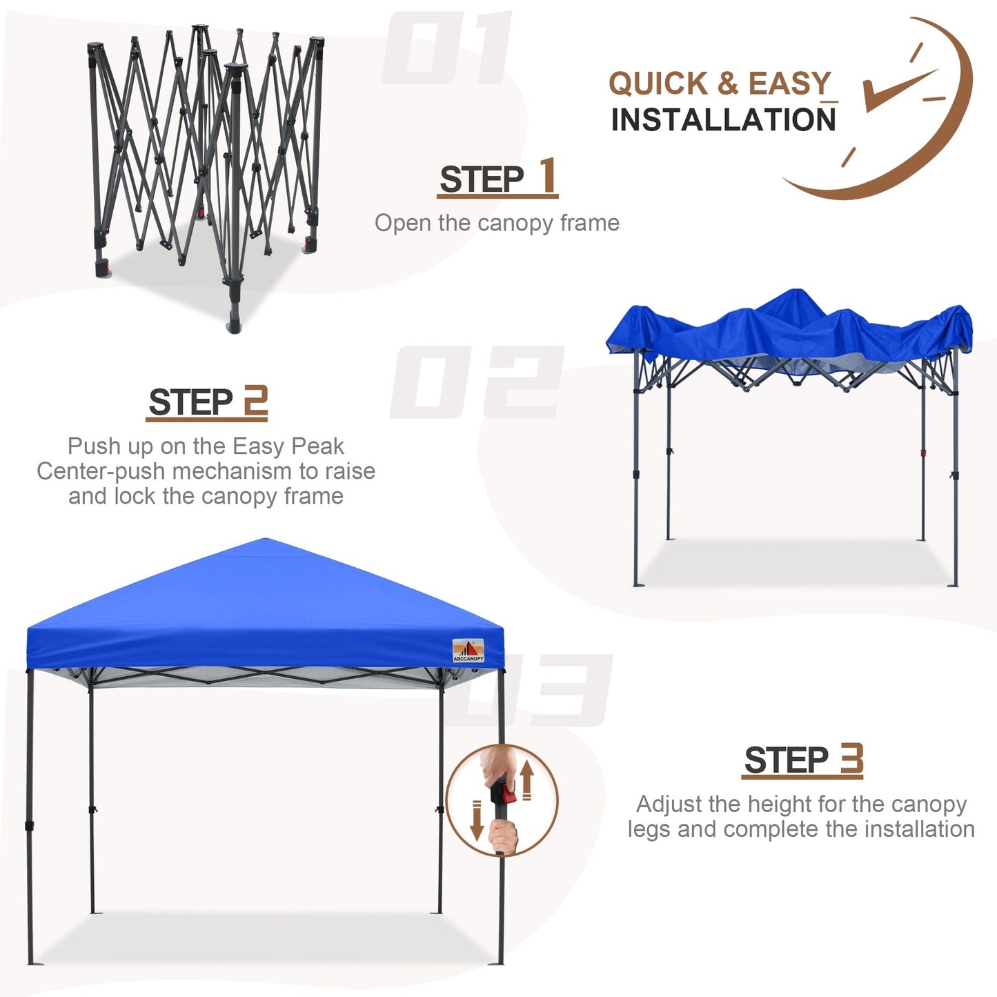 ABCCANOPY Tente de parasol pliable facile à installer, durable, pour extérieur.