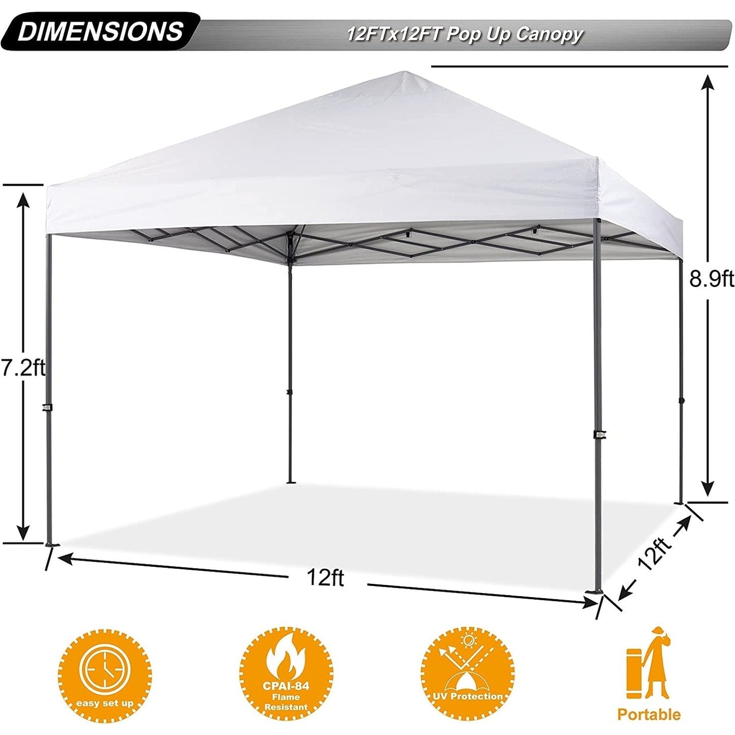 ABCCANOPY Tente de parasol pliable facile à installer, durable, pour extérieur.