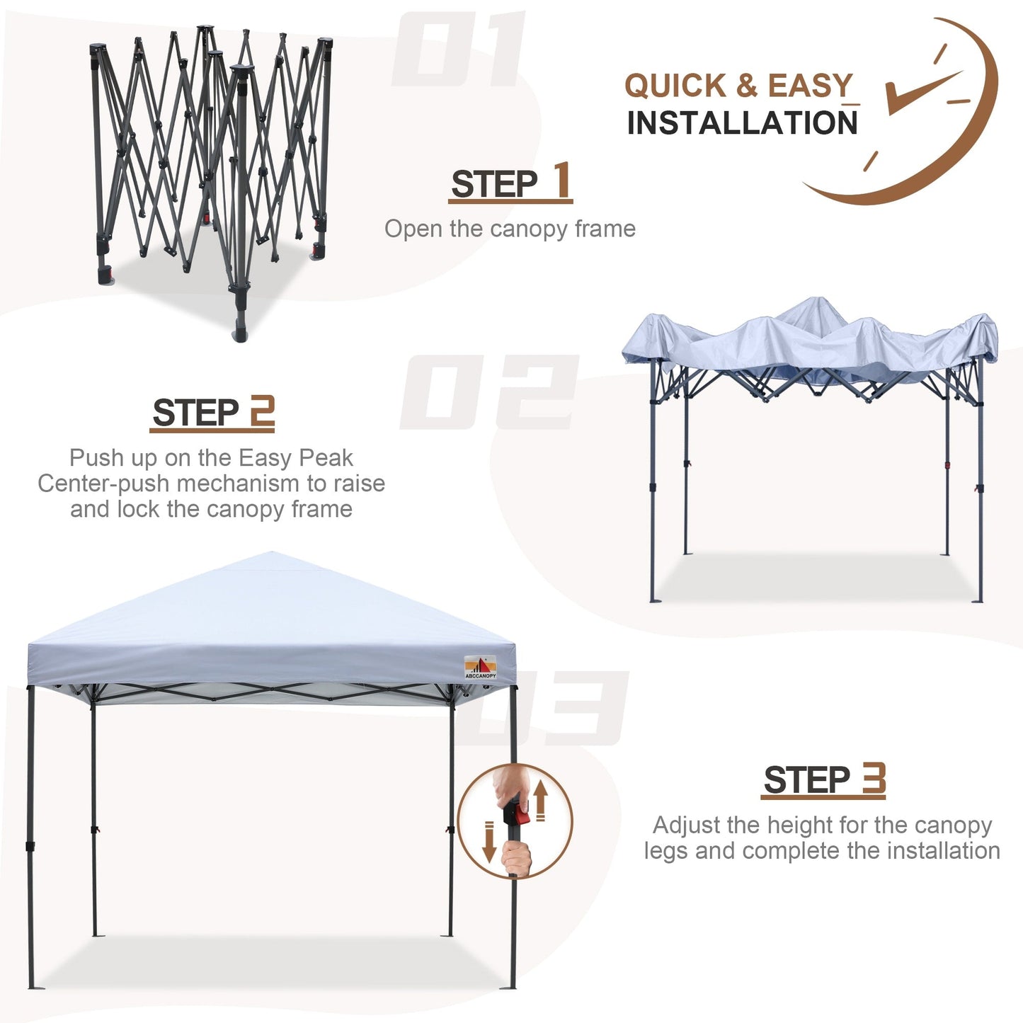 ABCCANOPY Tente de parasol pliable facile à installer, durable, pour extérieur.