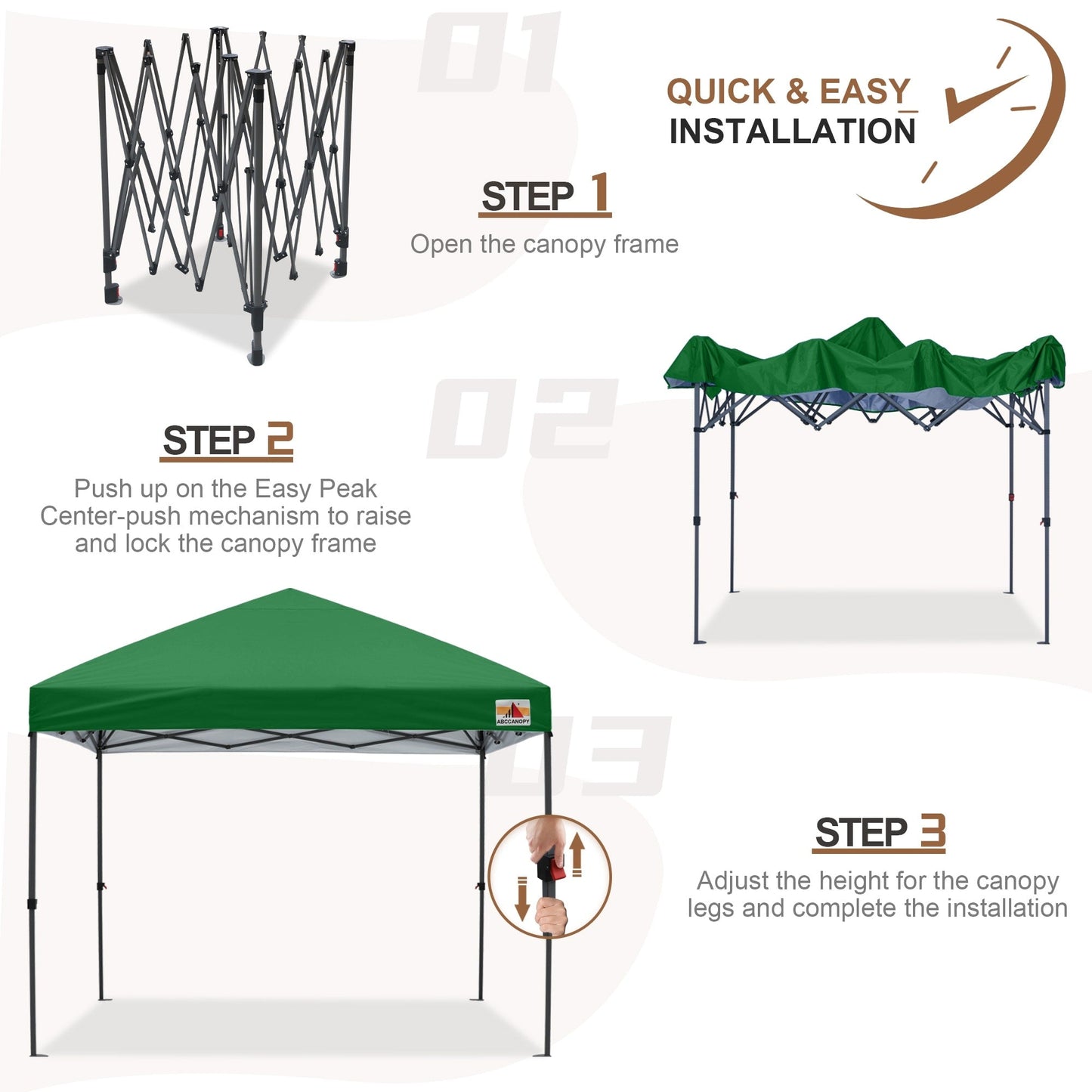 ABCCANOPY Tente de parasol pliable facile à installer, durable, pour extérieur.