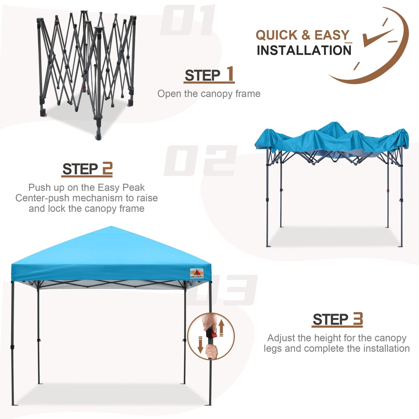 ABCCANOPY Tente de parasol pliable facile à installer, durable, pour extérieur.