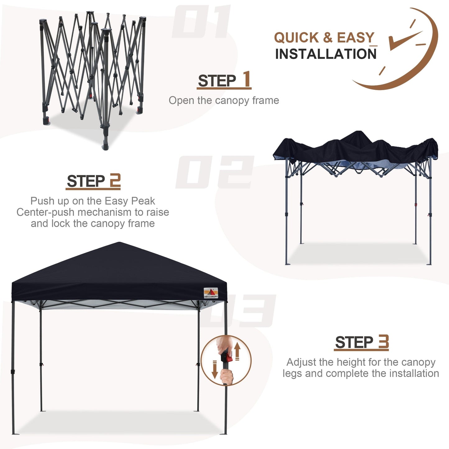 ABCCANOPY Tente de parasol pliable facile à installer, durable, pour extérieur.